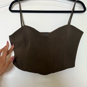 Zara Army Green Crop Top